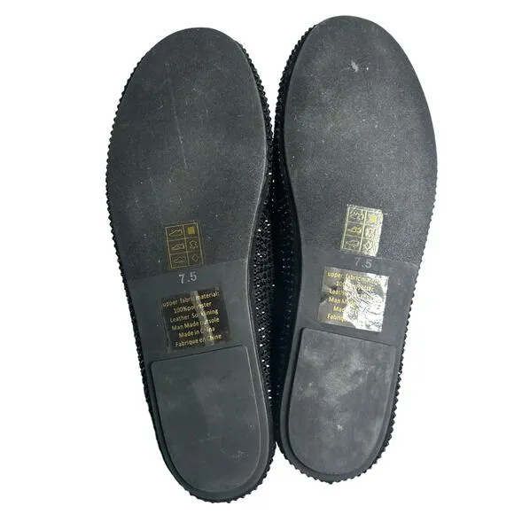 Jeffrey Campbell Moira Embellished Flats Black Size 7.5