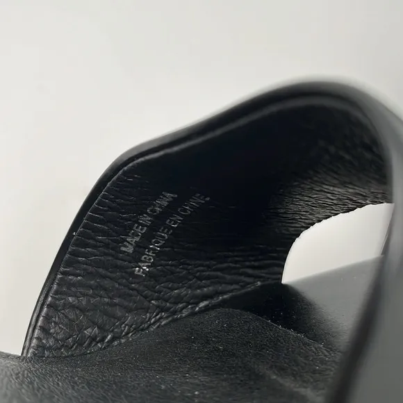 Jeffrey‎ Campbell Raelynn Womens Black Leather Slip-on Wedge Sandals Size 10
