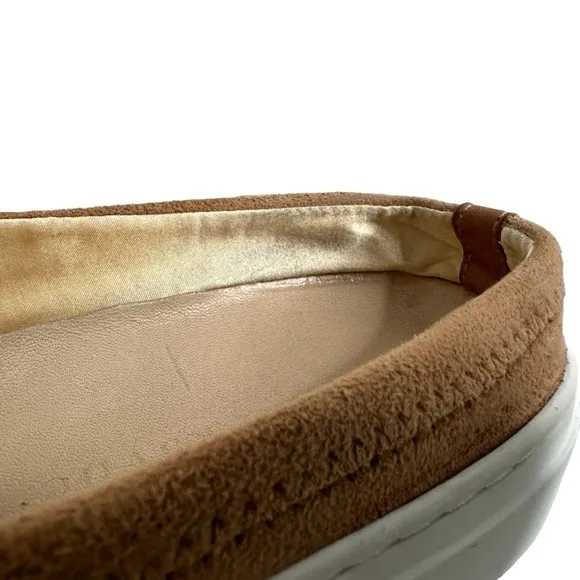Jenni Kanye Womens Suede Slip On Mule Shoes Size 39 US 9 Brown Round Toe