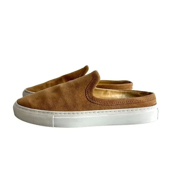 Jenni Kanye Womens Suede Slip On Mule Shoes Size 39 US 9 Brown Round Toe