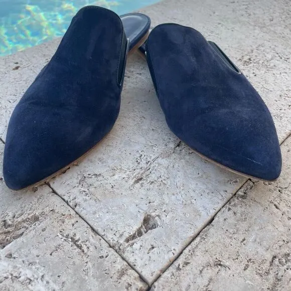 Jenni Kayne Oiled Leather Mules Navy