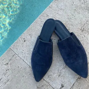 Jenni Kayne Oiled Leather Mules Navy