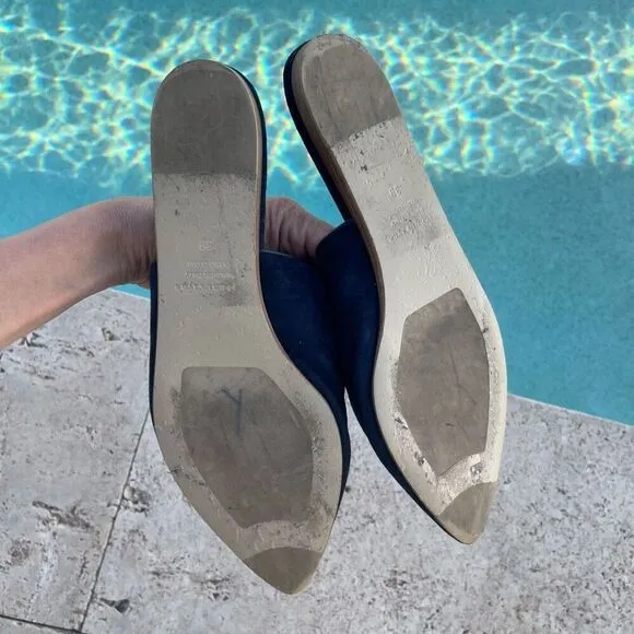 Jenni Kayne Oiled Leather Mules Navy