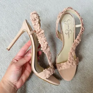 JESSICA SIMPSON Blush Flower Heeled Sandals