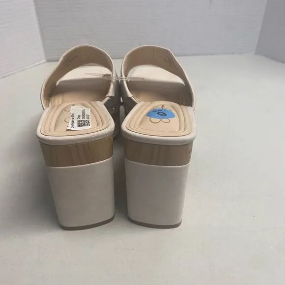 JESSICA SIMPSON JS-Charlete Platform Sandals 9M Cream No Box New With Defect