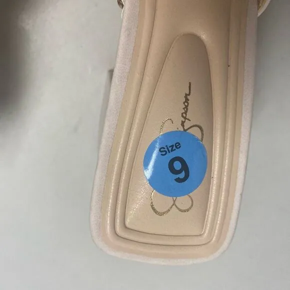 JESSICA SIMPSON JS-Charlete Platform Sandals 9M Cream No Box New With Defect