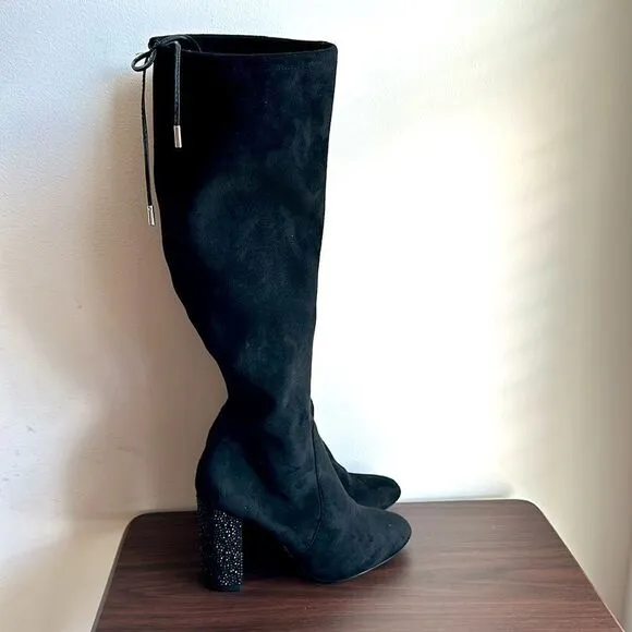 JEWEL BADGLEY MISCHKA Black Rory Evening Tall Boots Sz 6.5