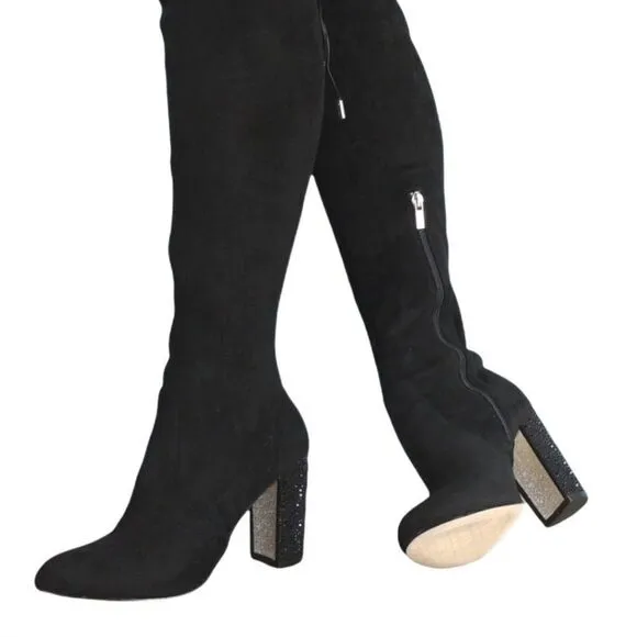 JEWEL BADGLEY MISCHKA Black Rory Evening Tall Boots Sz 6.5