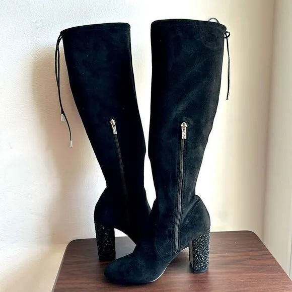JEWEL BADGLEY MISCHKA Black Rory Evening Tall Boots Sz 6.5