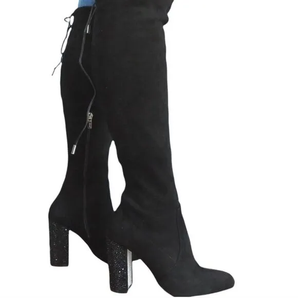 JEWEL BADGLEY MISCHKA Black Rory Evening Tall Boots Sz 6.5