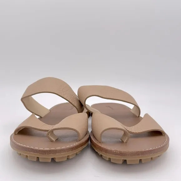 JIL SANDER NAVY - NWOT Women's Tan genuine leather flat slip on Sandals size 7