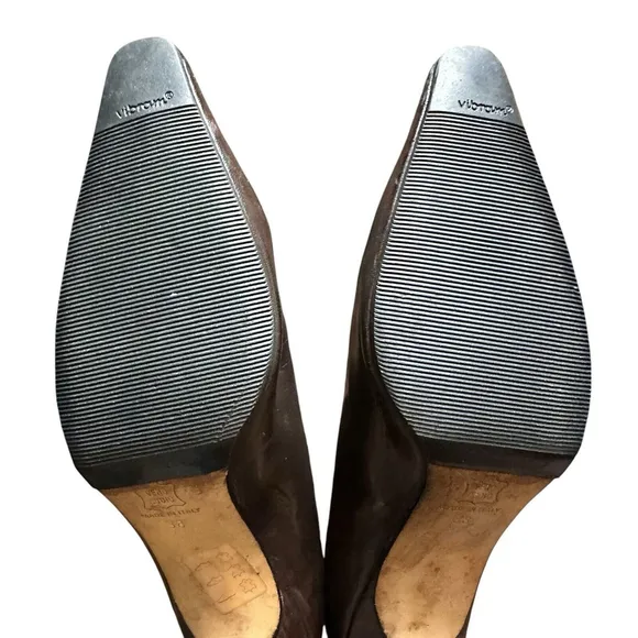Jimmy Choo Vintage Brown Leather Ankle Booties Pointed Toe 38 / 8 Kitten Heel