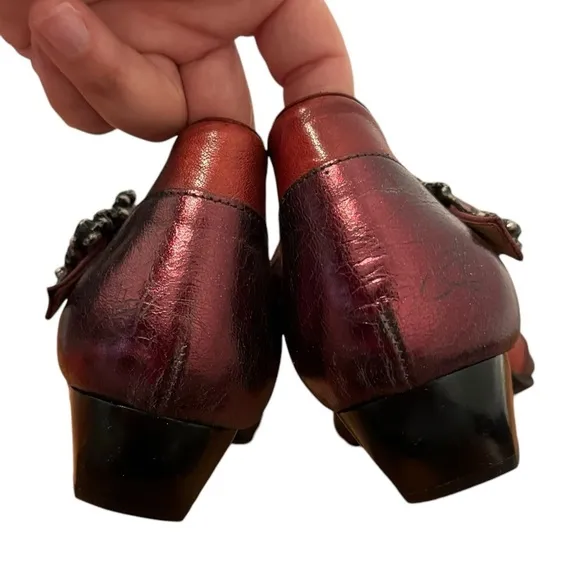 John Fluevog Women’s RARE ALISONSEXY SKULL-BUCKLED MARY JANE Shoes Size 10