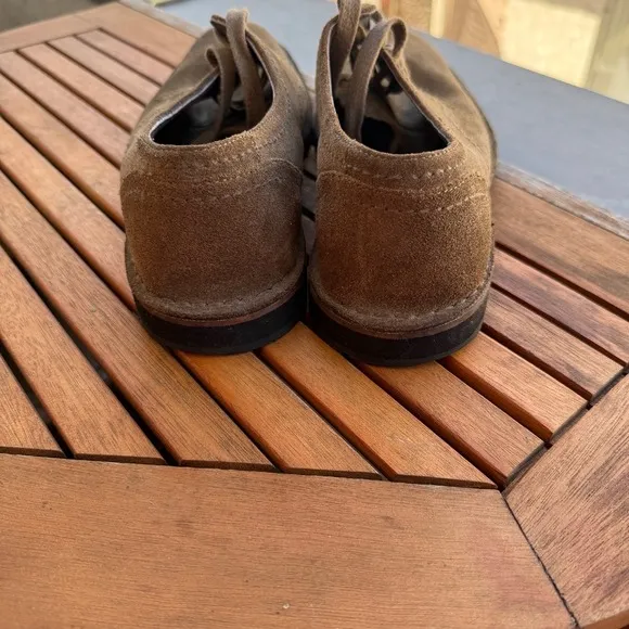 John Varvatos Suede Leather Oxford Dress Shoes Casual Brown Shoes Size 8.5M