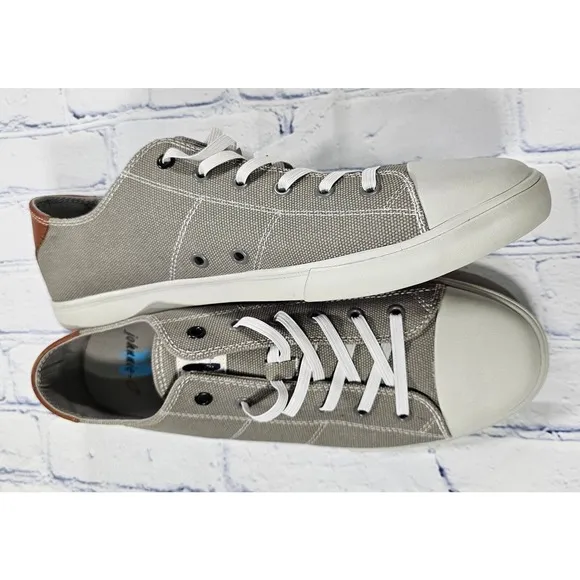 Johnnie-O Sail Away Gray White Casual Sneakers Shoes MENS SIZE 12 M