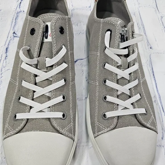 Johnnie-O Sail Away Gray White Casual Sneakers Shoes MENS SIZE 12 M