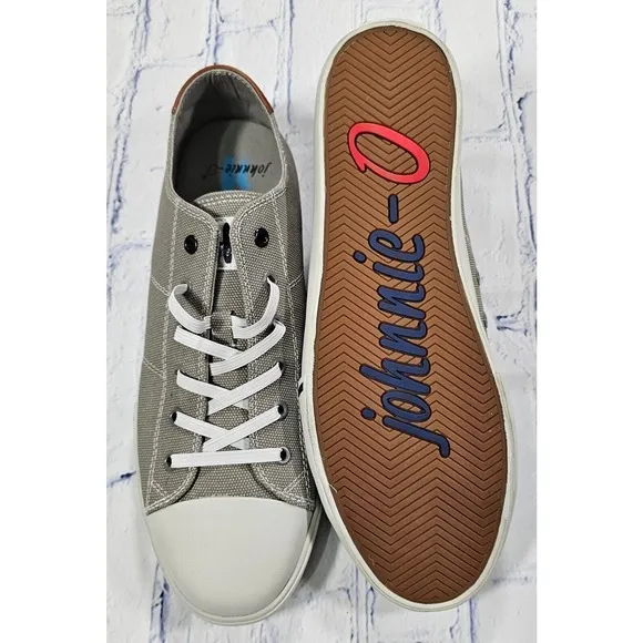 Johnnie-O Sail Away Gray White Casual Sneakers Shoes MENS SIZE 12 M