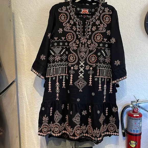 Johnny Was Faye Linen Kimono Dress