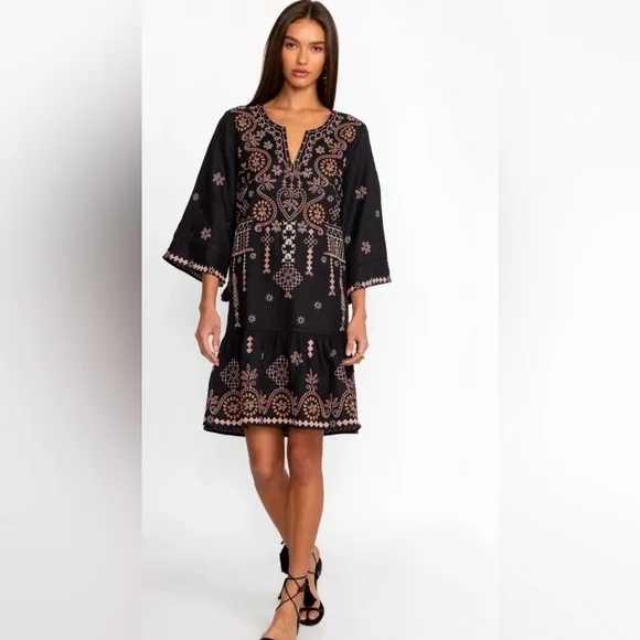Johnny Was Faye Linen Kimono Dress