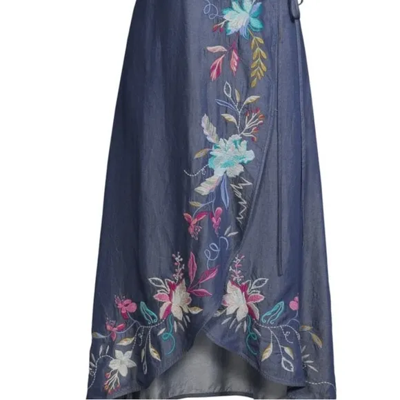 Johnny Was heavily embroidered Nico wrap dress NWT