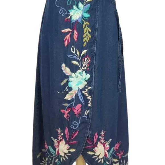 Johnny Was heavily embroidered Nico wrap dress NWT