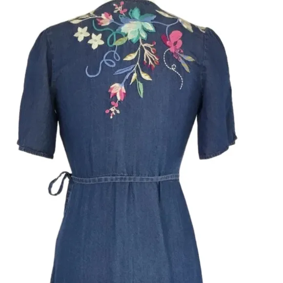Johnny Was heavily embroidered Nico wrap dress NWT