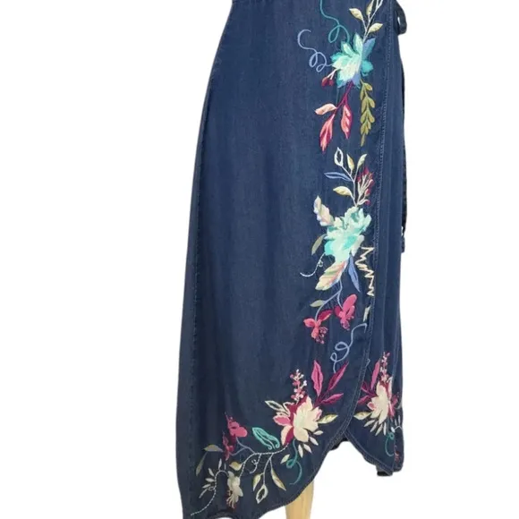 Johnny Was heavily embroidered Nico wrap dress NWT