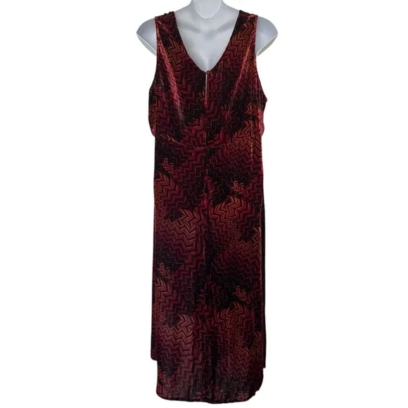 Johnny Was JWLA Belle Velvet Geometric Sleeveless Tank silk midi Dress size 3X