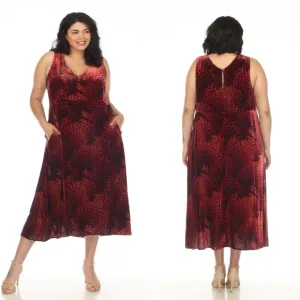 Johnny Was JWLA Belle Velvet Geometric Sleeveless Tank silk midi Dress size 3X
