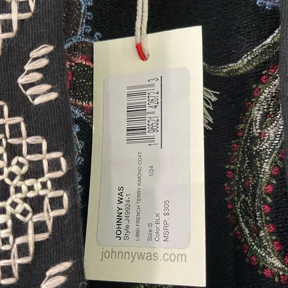 Johnny Was Libbi French Terry Kimono Coat NWT