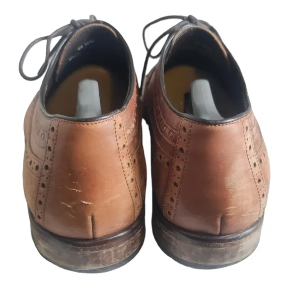 Johnston &amp; Murphy Brown Leather Oxford Wingtip Dress Size 12 M
