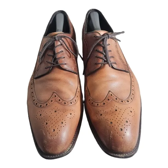 Johnston &amp; Murphy Brown Leather Oxford Wingtip Dress Size 12 M