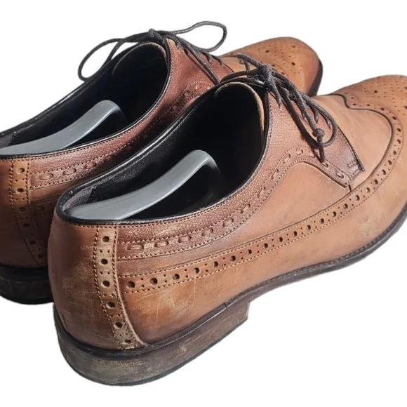 Johnston &amp; Murphy Brown Leather Oxford Wingtip Dress Size 12 M