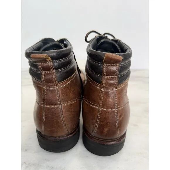Johnston &amp; Murphy Karnes Ankle Boots Shoes Brown Leather Mens Size 10.5 Lace Up