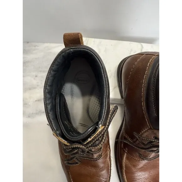 Johnston &amp; Murphy Karnes Ankle Boots Shoes Brown Leather Mens Size 10.5 Lace Up