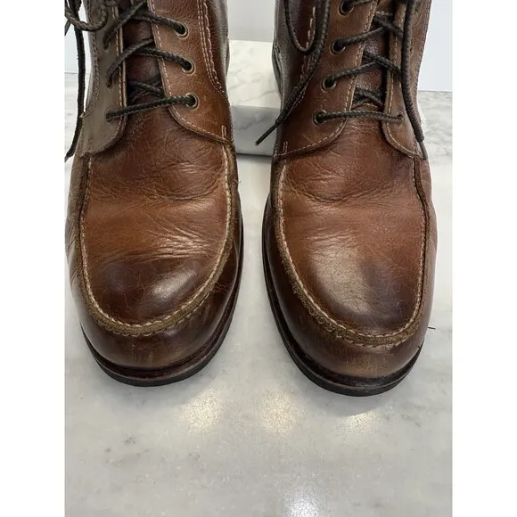 Johnston &amp; Murphy Karnes Ankle Boots Shoes Brown Leather Mens Size 10.5 Lace Up