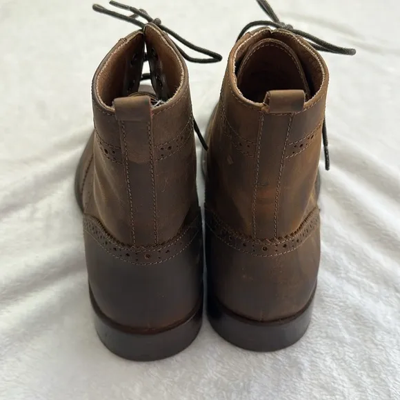 Johnston &amp; Murphy Men’s Leather Wing Tip Brogue Casual Dress Lace Up Boots 9.5