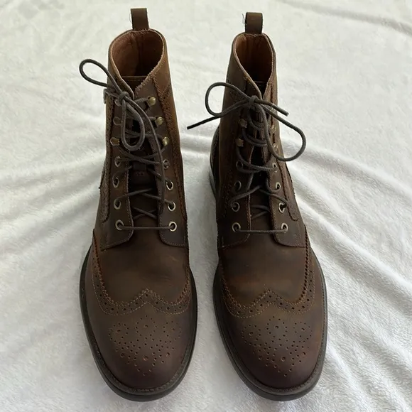 Johnston &amp; Murphy Men’s Leather Wing Tip Brogue Casual Dress Lace Up Boots 9.5