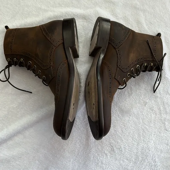 Johnston &amp; Murphy Men’s Leather Wing Tip Brogue Casual Dress Lace Up Boots 9.5