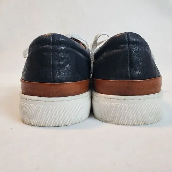 JOHNSTON &amp; MURPHY Mens Size 9.5 256619 MS50 Banks Lace-up Navy Leather Sneaker