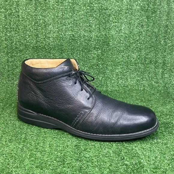 Johnston Murphy Sheepskin Lace up High Top Black Mens Dress Comfor Boots SZ 12 M
