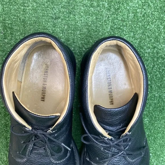 Johnston Murphy Sheepskin Lace up High Top Black Mens Dress Comfor Boots SZ 12 M