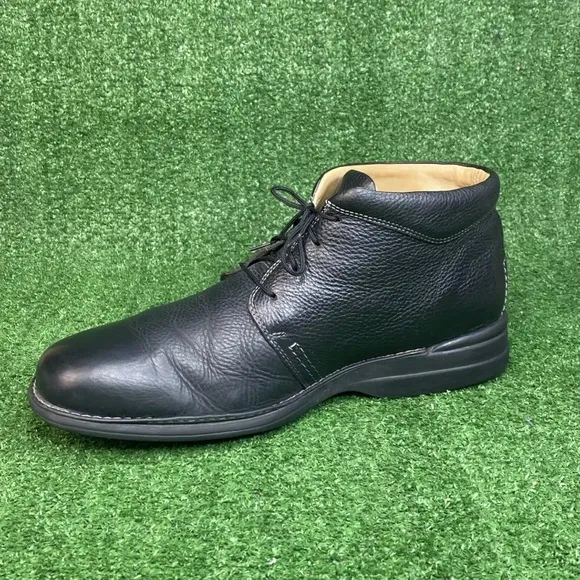 Johnston Murphy Sheepskin Lace up High Top Black Mens Dress Comfor Boots SZ 12 M
