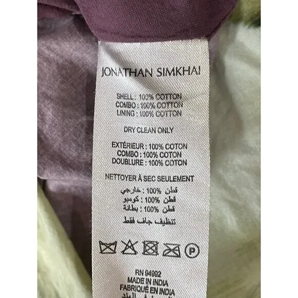 Jonathan Simkhai Collene Poplin Open Back Strappy Midi Dress Purple Size Medium