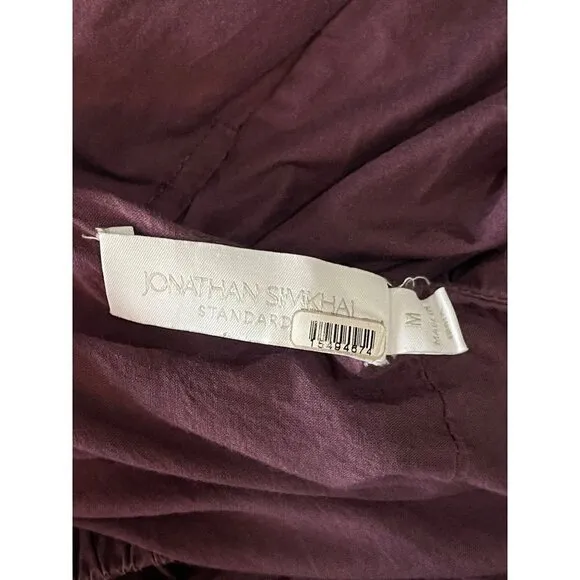 Jonathan Simkhai Collene Poplin Open Back Strappy Midi Dress Purple Size Medium