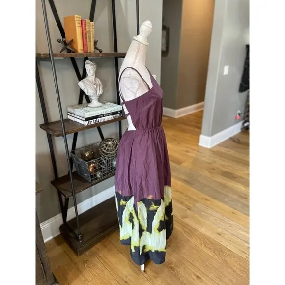 Jonathan Simkhai Collene Poplin Open Back Strappy Midi Dress Purple Size Medium