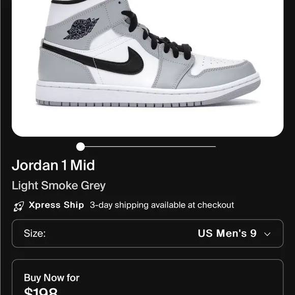 Jordan 1 Mid - Light Smoke Grey