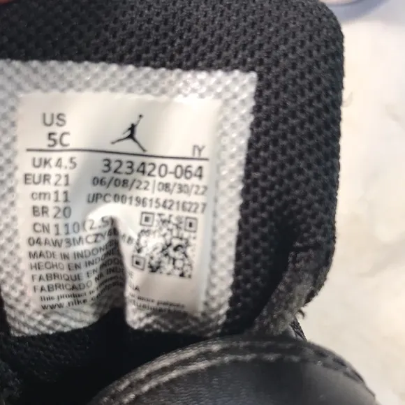 Jordan 6 Rings TD Toddler Basketball Shoes Black Patient With Red Accents