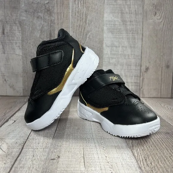 Jordan Max Aura 4 (TD) Baby's Shoes Black Metallic Gold-White Size 5C DQ8402-071