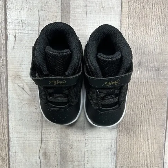 Jordan Max Aura 4 (TD) Baby's Shoes Black Metallic Gold-White Size 5C DQ8402-071